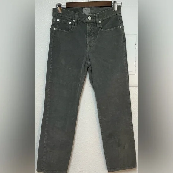 J. Crew Vintage Slim Straight Gray Corduroy Pants Sz 26P - Picture 2 of 16